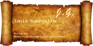 Janik Gabriella névjegykártya